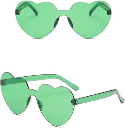Go Go Gadget - Feestbril - Zonnebril - Hart - Hippie bril - Zomer - Groen