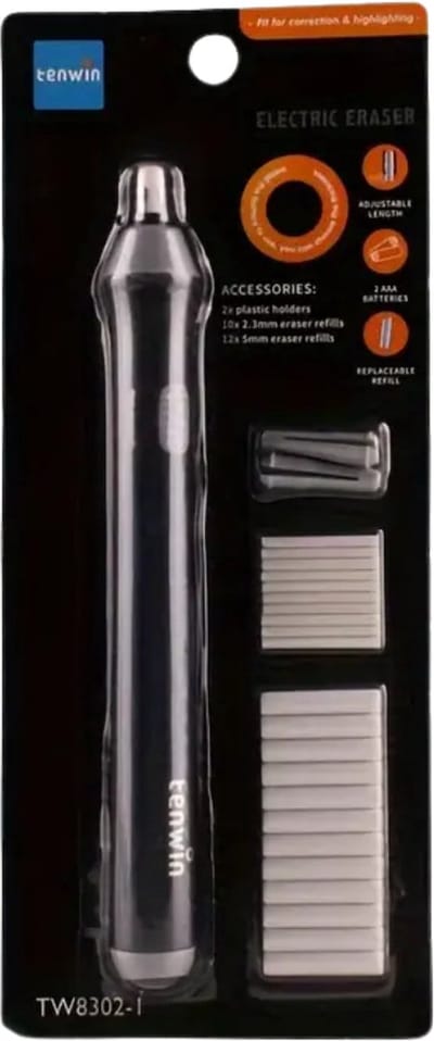Bovista Elektrische Gum - Doezelaar - Electrische - Electric Eraser - Zwart