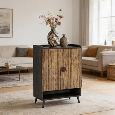 Clruro Schoenenkast - Vintage Design met Ruime Opbergruimte - Hout - Naturel