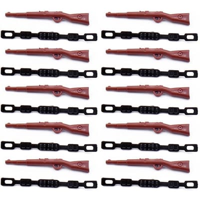 10 pièces Sangle de fusil 98K Accessoires d'armes militaires Mini figurines d'action Soldats WW2 Armes Blocs de construction Armée MOC Jouets