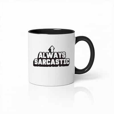 Witte & Zwarte Mok 330ml – “Always Sarcastic” Grappige Humoristische Quote Koffiebeker