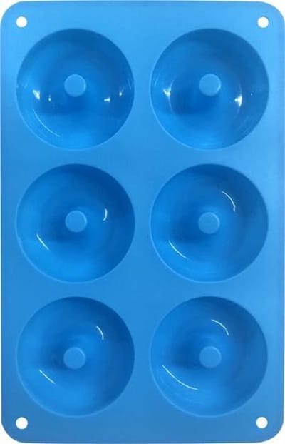 Jumada's - Donutvorm - Blauw - Donut Bakvorm - Siliconen - 6 Donuts Ø7cm - Donutmaker - Hoge Kwaliteit - Anti Kleeflaag - Zelf Donuts Bakken