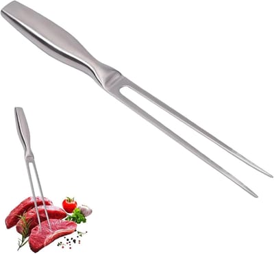 Professionele Vork voor Vlees, RVS, 27 cm, Ideaal voor Steaks, Roosteren en Grillen, Makkelijk Schoon te Maken en Roestvrij