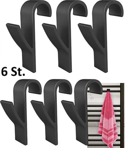 6x Handdoek Haak I Radiator Haak I Kleding Haak Voor Radiator I Handdoek Houder Verwarming I Zwart