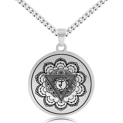 Zonnevlecht Chakra (Manipura) Ketting - Zilverkleurig Talisman - Roestvrij Staal - Spiritueel Cadeau - Pax Amare