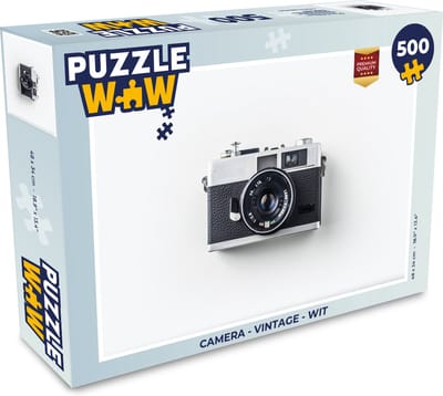 Puzzel Camera - Vintage - Wit - Legpuzzel - Puzzel 500 stukjes