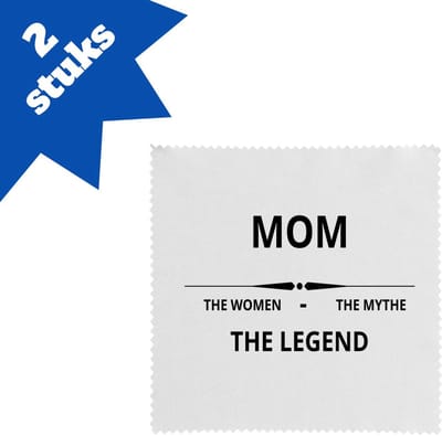 Akyol - mom the woman the mythe the legend brillendoekjes - Mama - de legendarische moeder - moeder cadeautjes - moederdag - verjaardag - geschenk - kado - moeder artikelen - 17,8 bij 17,8 cm - 2 stuks