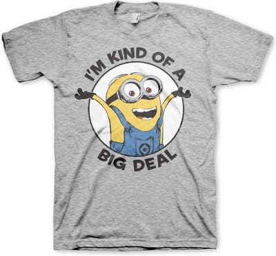 Minions Heren Tshirt -S- I'm Kind Of A Big Deal Grijs