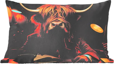 Sierkussens - Kussentjes Woonkamer - 60x40 cm - Schotse hooglander - Dier - Pak - Bureau