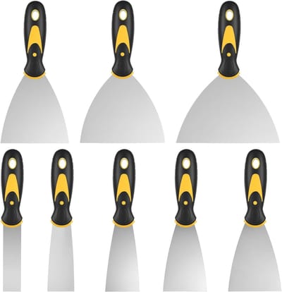 Set van 8 Muurkrabbers en Spatels voor Schilderen, Stucwerk en DIY Projecten - Inclusief Diverse Maten van 1 tot 6 Inch