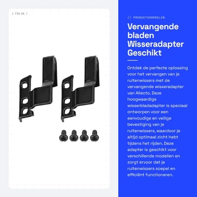 Dailygoods - Vervangende bladen - Wisseradapter - Geschikt voor ruitenwisser - Metaal - Universeel - Inclusief montage schroeven