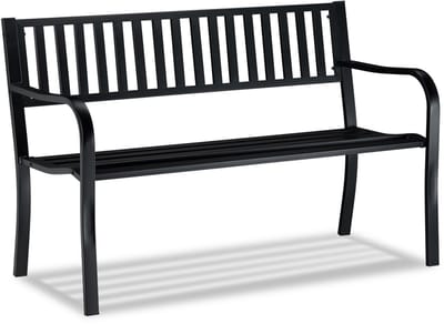 tuinbank - 2 zits- 127,5 cm breed - metaal - zwart