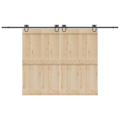 vidaXL - Doos - met - onderdelen - voor - schuifdeur - 366 - cm - staal - zwart