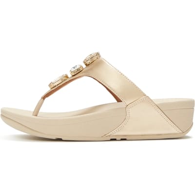 Fitflop Lulu Ultra-Jewel Teenpost Polyurethaan Dames Sandalen Platino