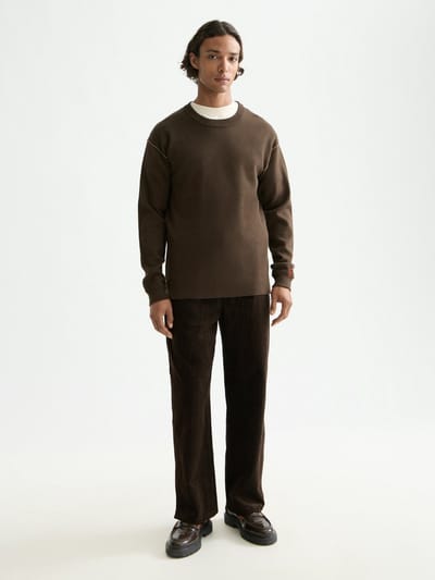 Scotch & Soda Merino Double Face Dropped Shoulder Crewneck Demitasse Größe: XL | Pullover Outlet | Herren