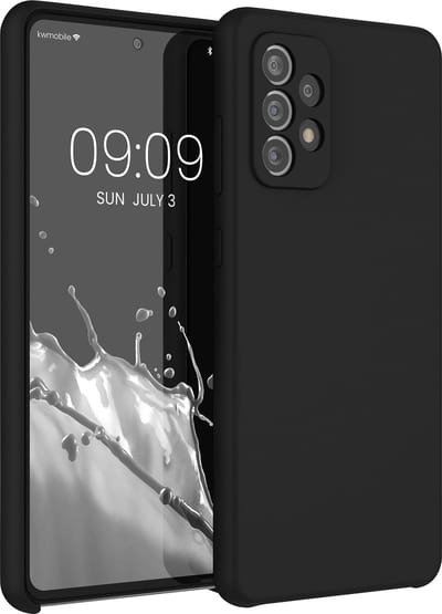 kwmobile telefoonhoesje geschikt voor Samsung Galaxy A72 - Hoesje met siliconen coating - Smartphone case in zwart