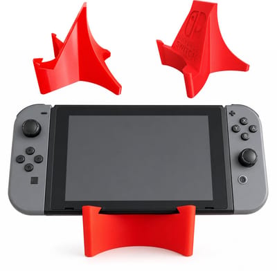 Console Standaard - Geschikt voor Nintendo Switch® - Oplaad Standaard - Desktop Houder - Anti-Slip Bureau Stand - Gaming Accessoire - Compact Reisformaat - Rood