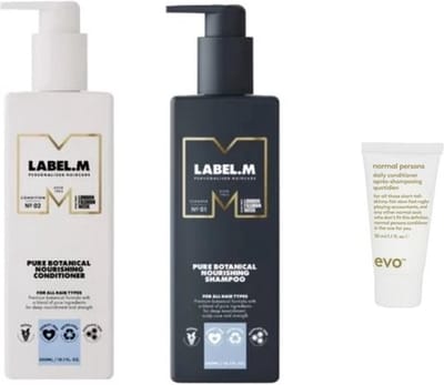 Label M Duo Set - Pure Botanical Nourishing Conditioner + Shampoo + WILLEKEURIG Travel Size - 300ML + 300ML