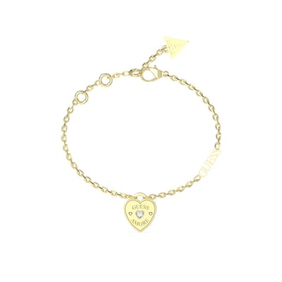 GUESS armband Guess Amore Heart Charm Bracelet Yellow Gold goudkleurig