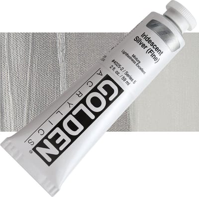 Golden Heavy Body Acrylverf serie 5 | Iridescent Silver (Fine) (4025-2) 59 ml