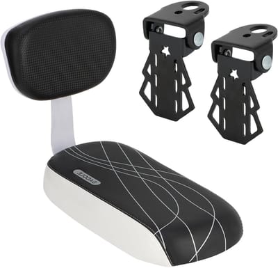 Fiets Achterzitje voor Kinderen met Rugleuning en Voetsteun - Comfortabel PU Leren Kussen voor Mountainbike en Stadsfiets