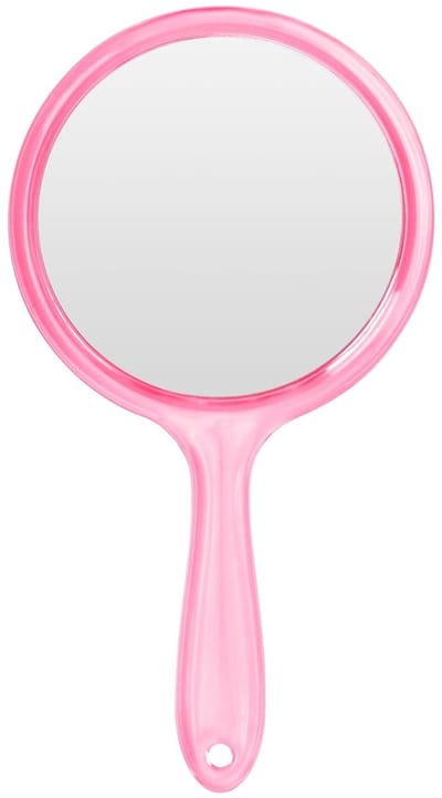Dailygoody - Handspiegel met Handvat - Dubbelzijdige Make-upspiegel - Draagbaar en Lichtgewicht - Roze - Vergrotende Spiegel - Geschikt voor Dame