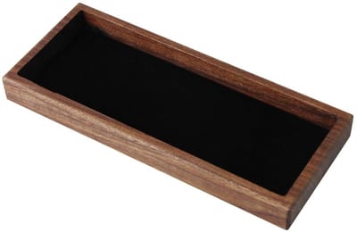 Cosensi- Pennenhouder Hoogwaardige Walnoot - Bureau Organizer - Pennenbakje - Desk Organizer - Coin Opslagbox - Praktische Opbergruimte 19x8x2 cm - Bureauaccessoire