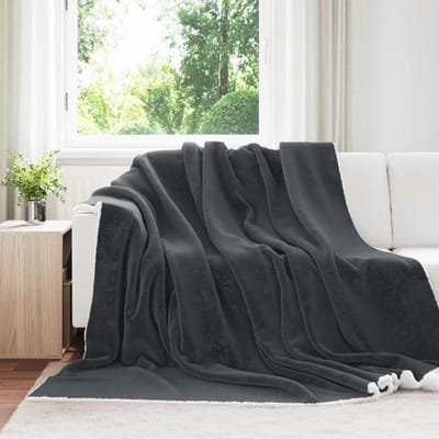 vidaXL - plaid - Donkergrijs - 220 - x - 240 - cm - 2.67 - kg - Fleece
