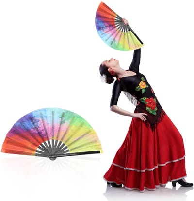 Dailygoods- Handfan Compact en Opvouwbaar - Bamboe Ventilator - Lichtgewicht en Duurzaam - Feestdecoratie - Perfect Cadeau voor Diverse Gelegenheden - Opvouwbare Fan