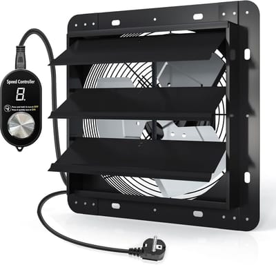 SnelShoppen - Regelbare Afvoerventilator 300 mm - Industriële Wandventilator 1650 m³/u - Ventilatie en Koeling voor Kassen, Garages, Loft en Keuken