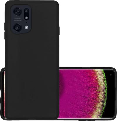 Hoesje - Geschikt voor OPPO Find X5 - Sterk & Shockproof - Hoes Cover - Siliconen Case - Zwart