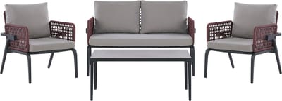 SCIACCA - Loungeset voor 4 - Grijs - Aluminium