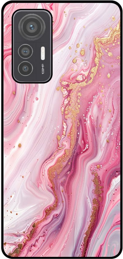Smartphonica Telefoonhoesje Geschikt voor Xiaomi 12 Lite met marmer opdruk - TPU backcover case marble design - Roze geschikt voor Xiaomi 12 Lite