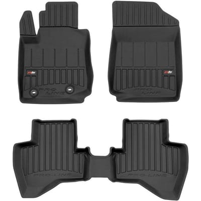 Frogum 3D Rubberen Vloermatten Set – Geschikt voor PEUGEOT 108 2014-2022 – 3-delig (Inclusief doorlopende achtermat) – TPE Premium Kwaliteit – Extra Hoge Rand 6 cm – Geurloos – Zwart