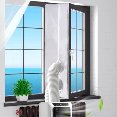 Raamafdichting 400 cm voor Mobiele Airconditioners, Afvoerslang en Warmte Stop voor Airco en Wasdroger