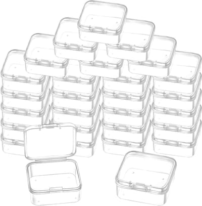 Kleine Opbergdozen met Deksel, 24 Stuks, Transparante Plastic Dozen voor Knutselaccessoires en Organisatie