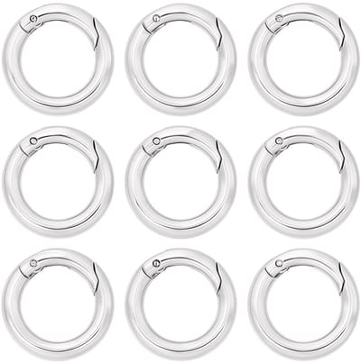 Dailygoods - Set van 12 Lente Sluitingen met O Ringen en Karabijnhaak