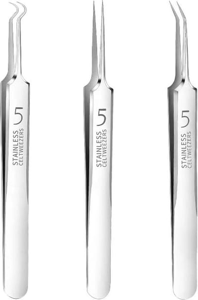 Ultrafijne 0.1 MM Pincetten 3 Stuks I Hoge Precisie I I Professionele Acne & Puisten Verwijderaar I Verwijderen Haartjes En Onzuiverheden I RVS