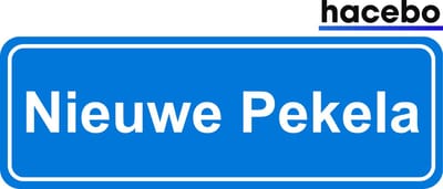Hacebo - Plaatsnaam Sticker - 29x10 CM - Nieuwe Pekela sticker - Verkeersborden sticker - grappige cadeaus - Nieuwe Pekela