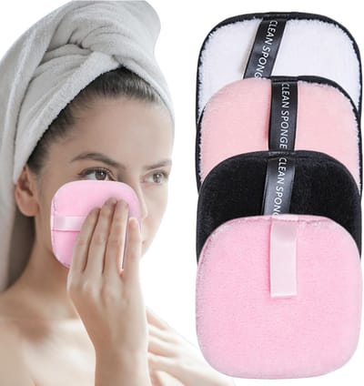 Make-up Remover Pads - Gezichtspads Herbruikbaar - Dagelijkse Huidverzorging - Zacht en Vormvast - 103 x 102 cm - Zwart Wit