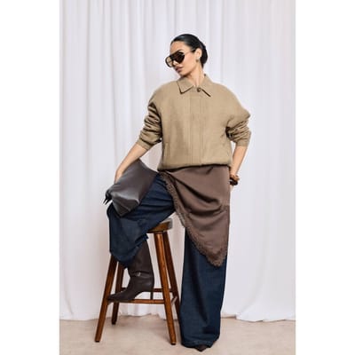 boohoo Dames Wolblend Ritsfront Jas | Tan | Maat: 8