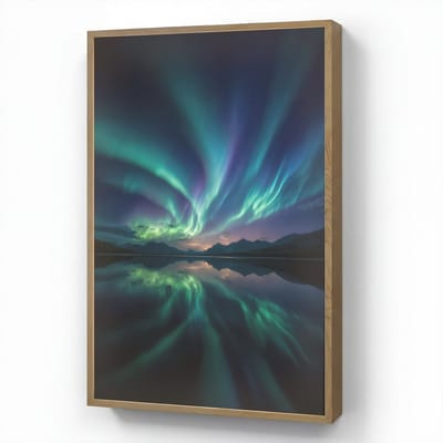Wandlamp 70x100 cm - Oplaadbaar - Noorderlicht - Kleurrijk - Bergmeer - Wandlampen binnen woonkamer - Slaapkamer lamp - Decoratieve nachtlamp - Vloerlamp draadloos