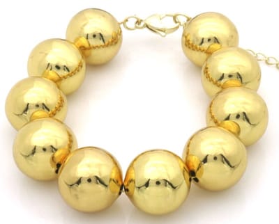 Armband voor Vrouwen - XL kralen 15mm - Goudkleurig - verstelbaar - 21cm