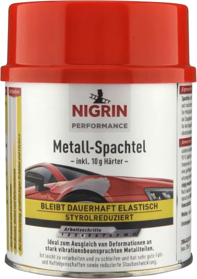 Fijnplamuur voor Auto, Snel Hardend, Maakt Krassen en Oneffenheden Glad, 245 g met Verharder