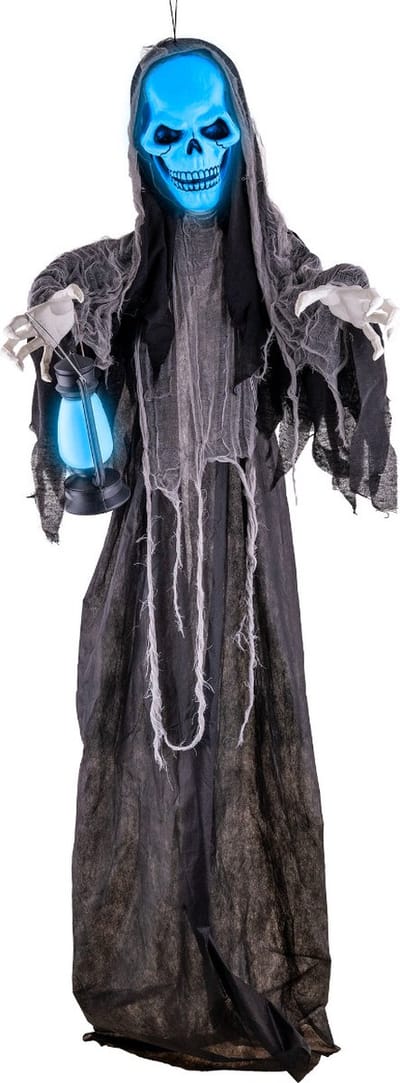 Halloween decoratie hangend spook 180 cm met licht en geluid