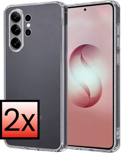 Hoesje - 2 Stuks - Geschikt voor Samsung Galaxy S26 Ultra - Sterk & Shockproof - Case Siliconen - Back Cover - Telefoon Hoes - Transparant
