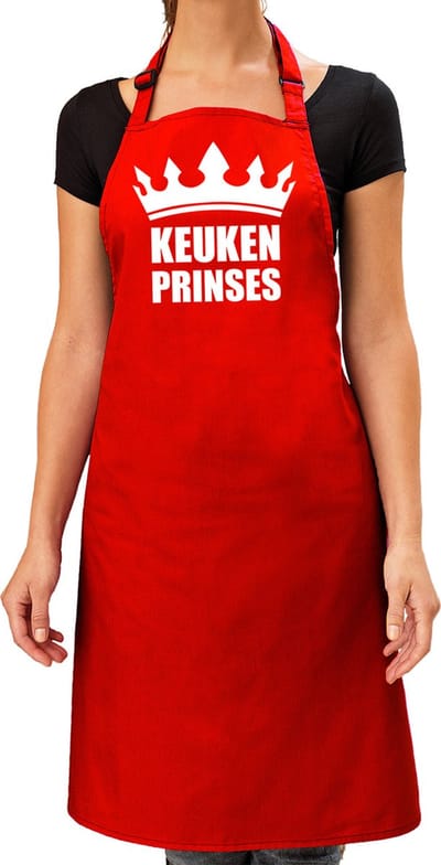 Keuken Prinses barbeque schort / keukenschort bordeaux rood voor dames - bbq schorten