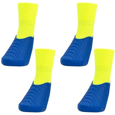 Mode Antislip Outdoor Effen Kleur Hondenschoenen Waterdicht Gebreid Hondenpootbeschermer met Verstelbare Bandjes XS yellow