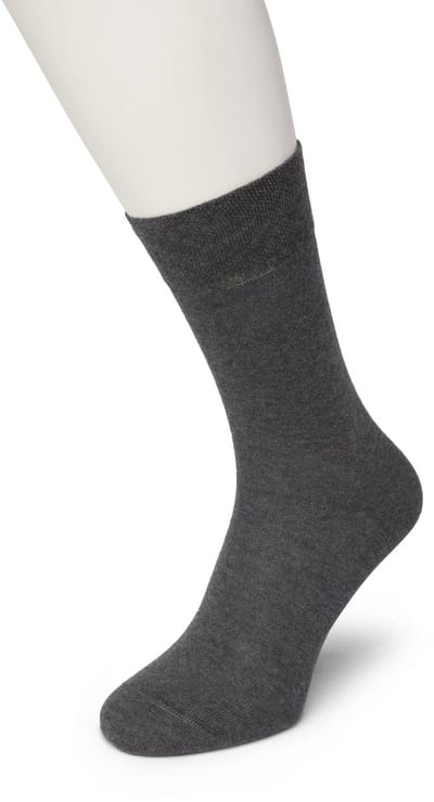 Bonnie Doon Katoenen Comfort Sok Grijs Dames maat 35/38 - Speciale Breitechniek in Boord - Knelt niet - Katoen en Lycra - Maximaal Draagcomfort - Zakt niet af - Gladde Teennaad - Voor Gevoelige Voeten/Benen - Gemeleerd - Oxford Heather - BE121401.308