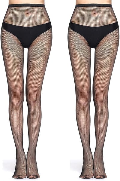 Verleidelijke Hoge Taille Visnet Kousen voor Dames - 2 Stuks, Perfect voor Feestjes en Avonden